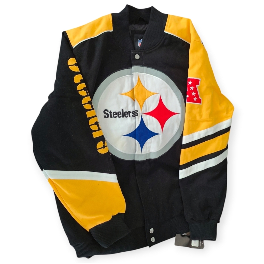 Pittsburgh Steelers G-III Sports by Carl Banks Prime Time Full-Zip Racing Jacket